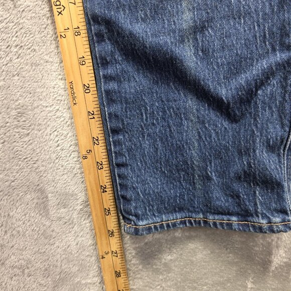 Lucky Brand Jeans Womens 4 27 Blue Authentic Straight Crop Mid Rise Distressed - Picture 13 of 15